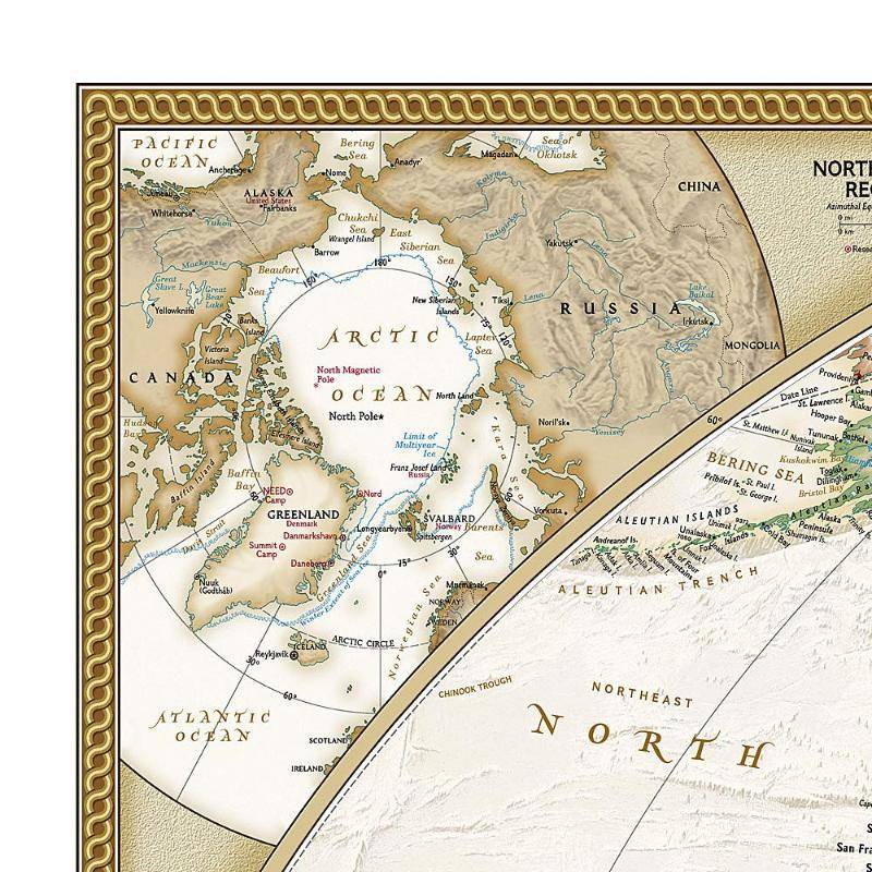 Pasaulio žemėlapis National Geographic, antikinio tipo, M 1:11,7mln, 193x295 cm