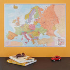 Europos politinis žemėlapis 100x139cm, 1:4,2 mln, laminuotas, su metaliniais laikikliais