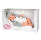 Arias Reborn kūdikėlis su pilkais rūbeliais, Daniela, 45 cm