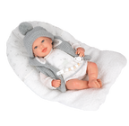 Arias Reborn kūdikėlis su pilkais rūbeliais, Daniela, 45 cm