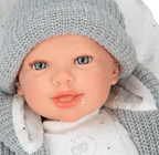 Arias Reborn kūdikėlis su pilkais rūbeliais, Daniela, 45 cm