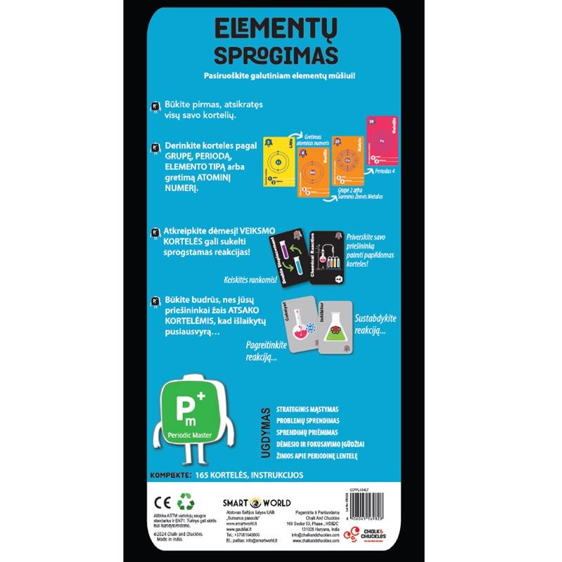 Stalo žaidimas Chemija STEM ELEMENTŲ SPROGIMAS lietuvių kalba 2-4 žaidėjai