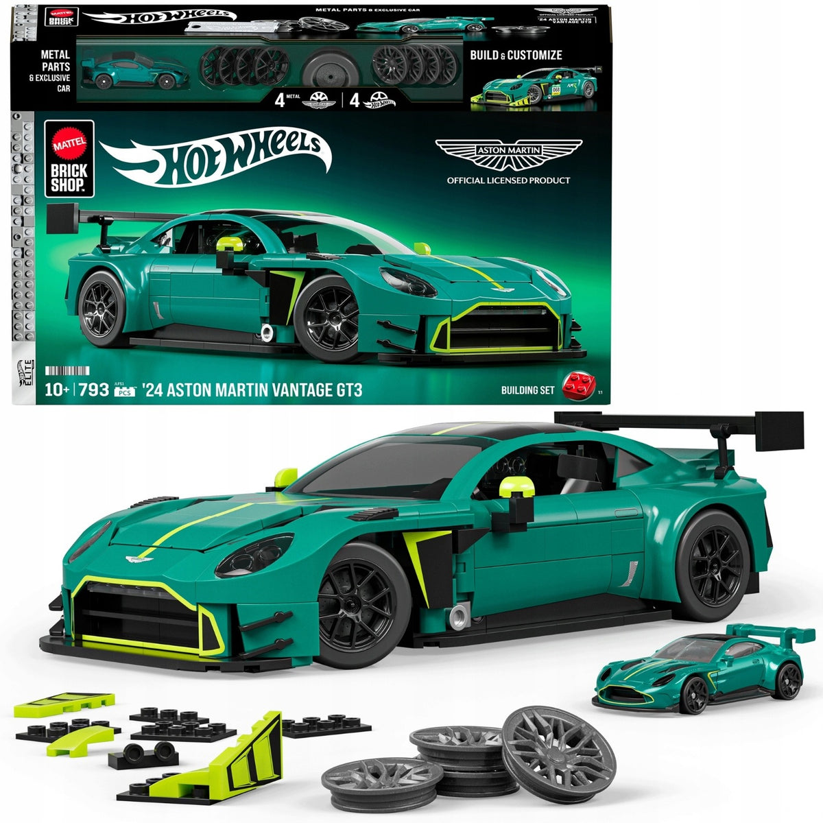 Mattel Brick Shop Hot Wheels Aston Martin Vantage GT3 JLF51
