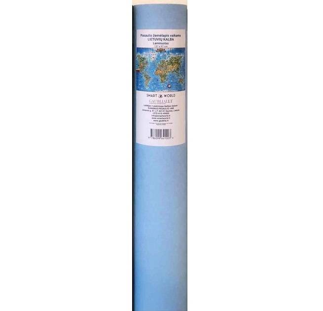 Pasaulio žemėlapis vaikams lietuvių kalba 97 x 137 cm