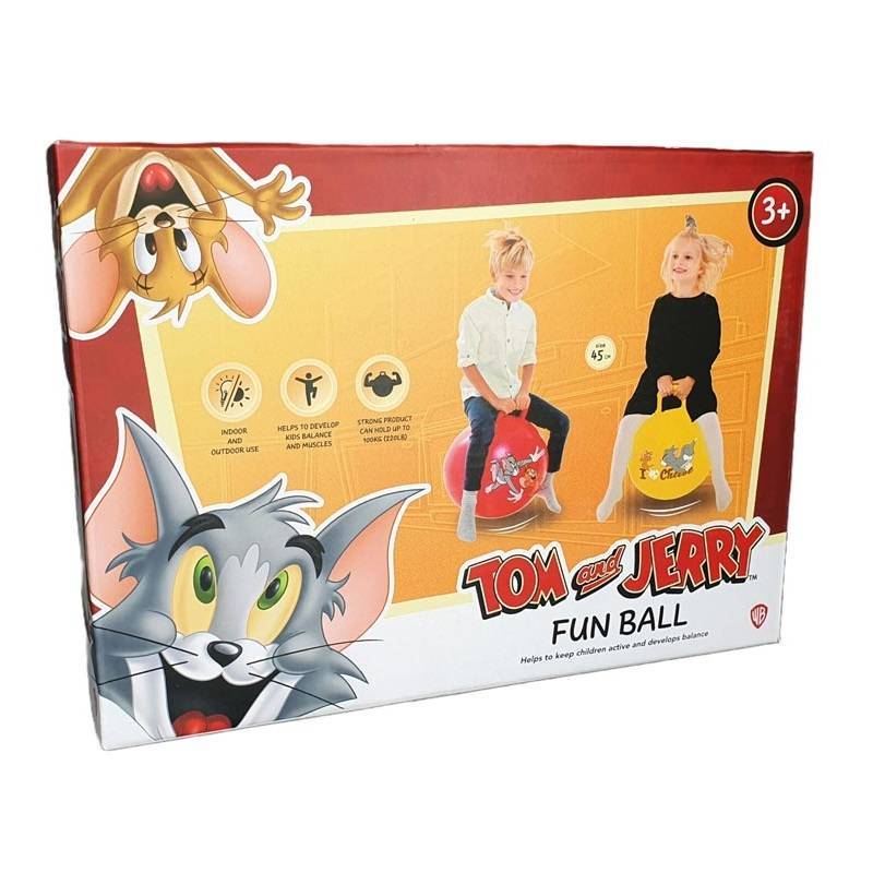 Šokliukas-kamuolys Tomas ir Džeris raudonas (Tom and Jerry) 45 cm