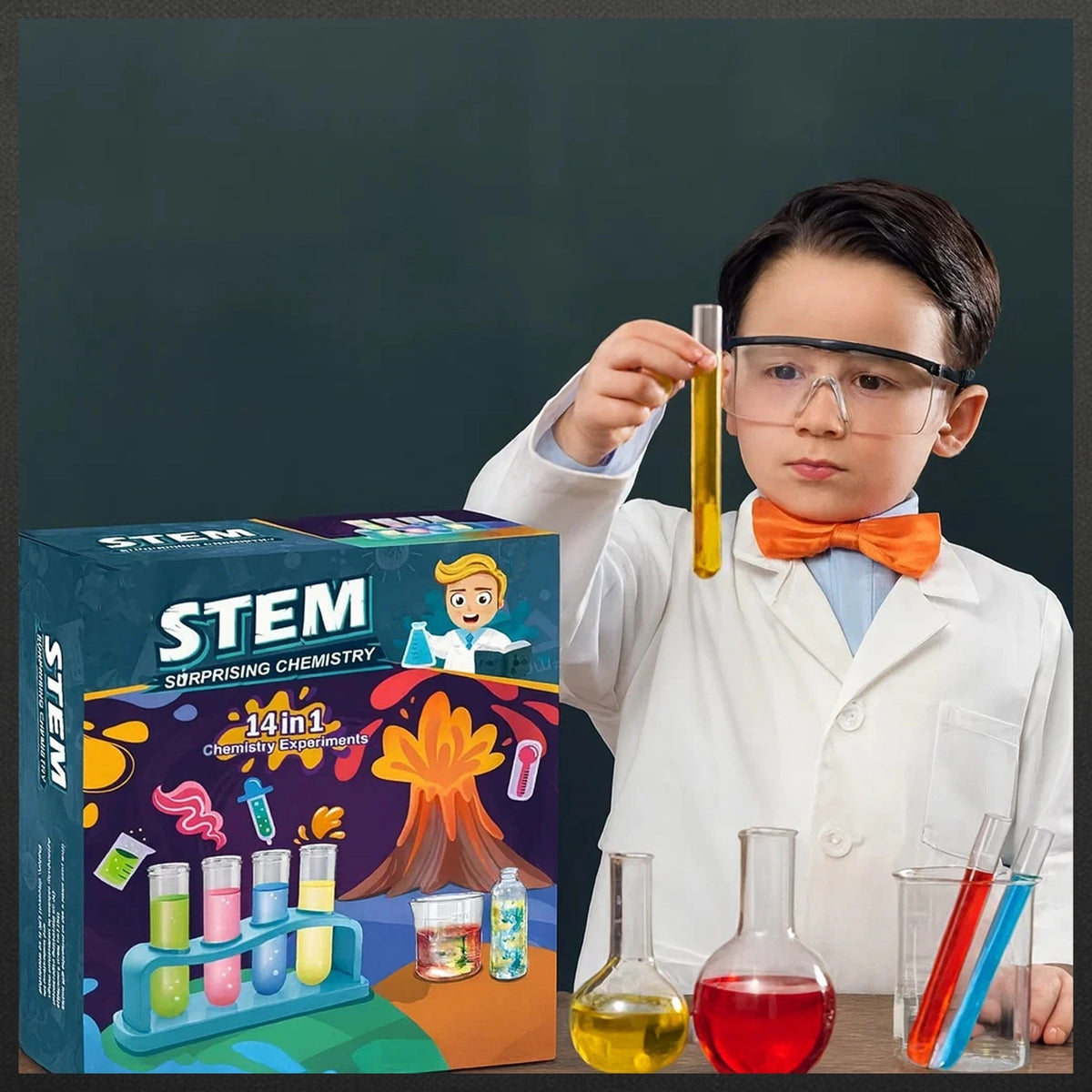 STEM Surprising Chemistry rinkinys su ugnikalniu, 14 eksperimentų