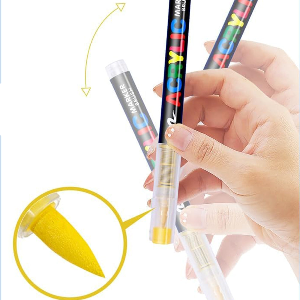 Akriliniai skysti teptukų tipo markeriai