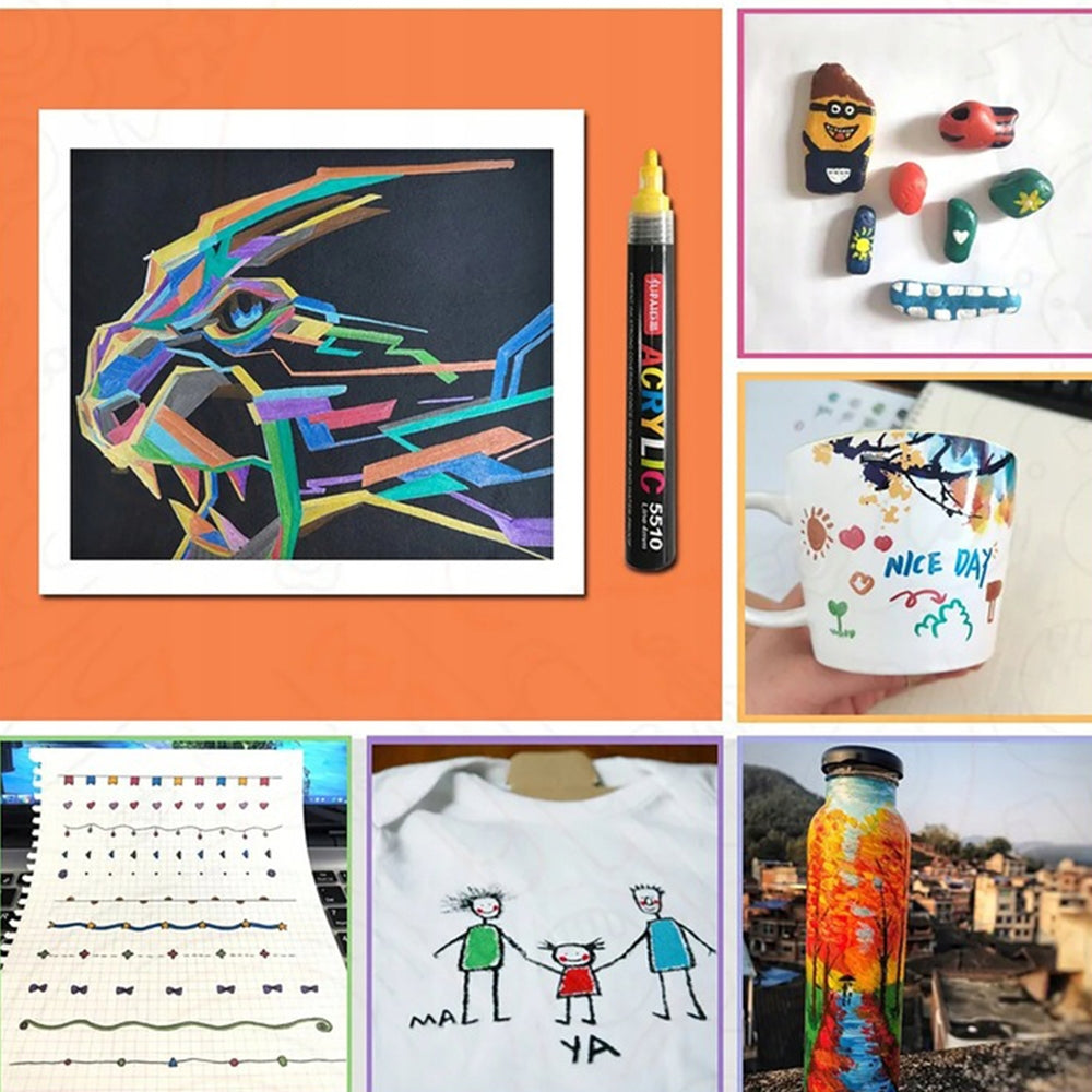 Akriliniai flomasteriai „UPAI“ – 12 spalvų