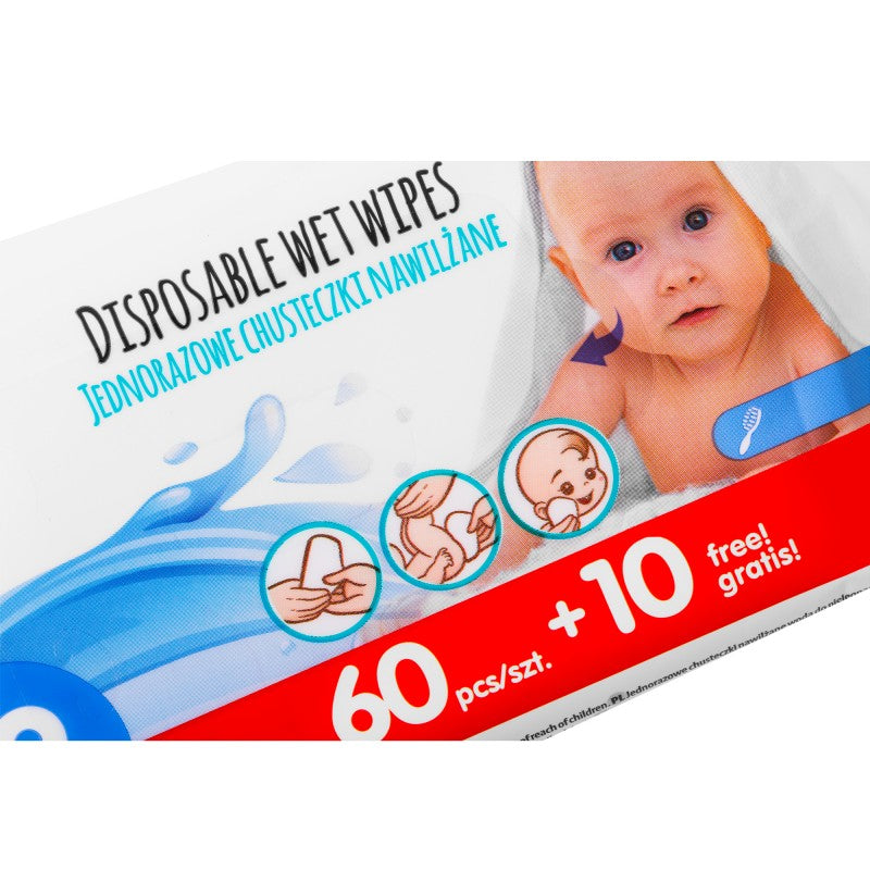Akuku drėgnosios servetėlės vandens pagrindu 70 vnt A0031