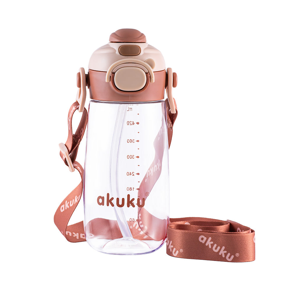 Akuku gertuvė su šiaudeliu 480ml pilkas mocha A0726
