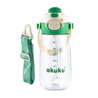 Akuku gertuvė su šiaudeliu 480ml pilkas žalia A0724