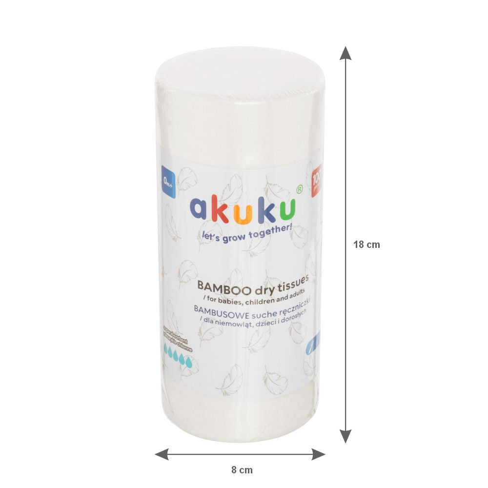 Akuku rankšluostis bambukinis ritinėlis 100vnt 18x25 A0687