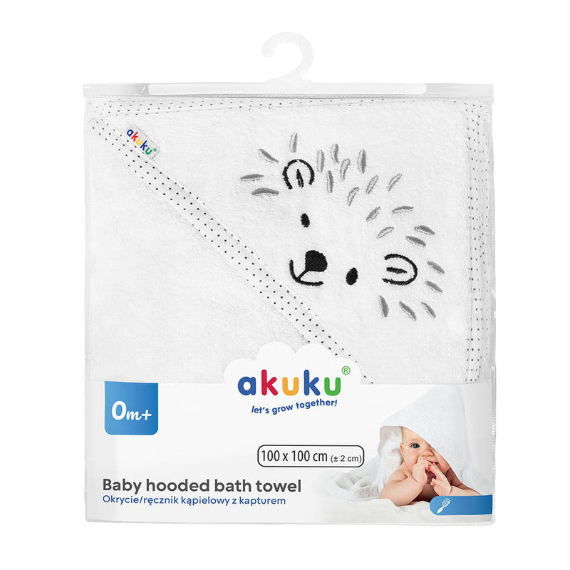 Akuku rankšluostis su gobtuvu 100x100 baltas A0661