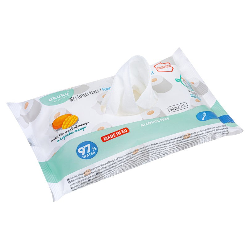 Akuku tualetinis popierius drėgnas 50vnt A0030