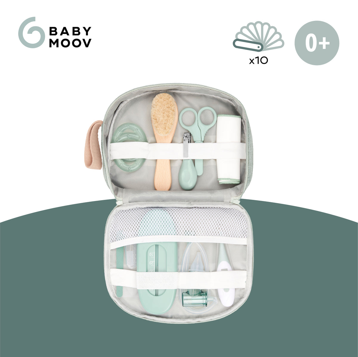 Babymoov kūdikio priežiūros rinkinys 10 aksesuarų Matcha A032007