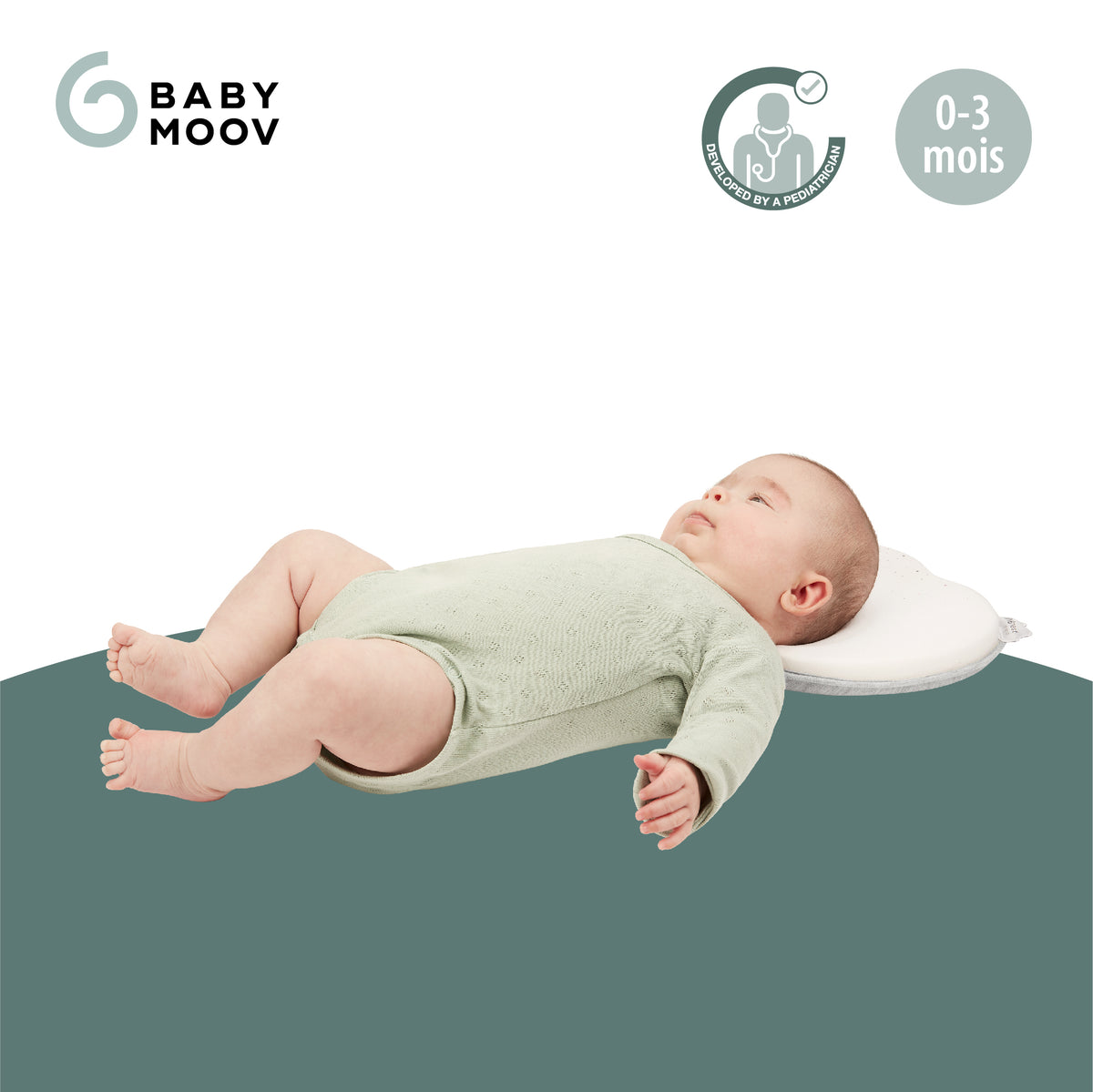 Babymoov pagalvė kūdikiui širdelė Lovenest pilka balta A050231