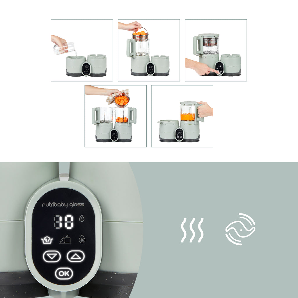 Babymoov trintuvas garintuvas Nutribaby stiklinis žalias A001138