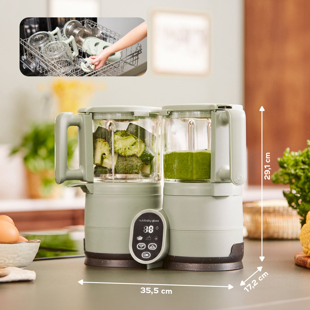 Babymoov trintuvas garintuvas Nutribaby stiklinis žalias A001138