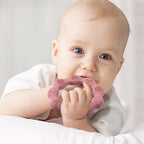 Babyono kramtukas silikoninis žiedas rožinis 825/02