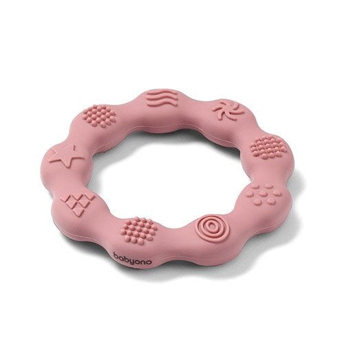 Babyono kramtukas silikoninis žiedas rožinis 825/02