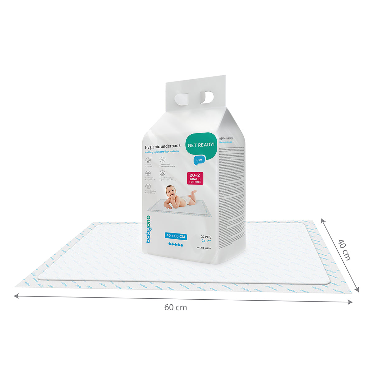 Babyono kūdikio pervystymo paklotai 22 vnt 40x60 513/22