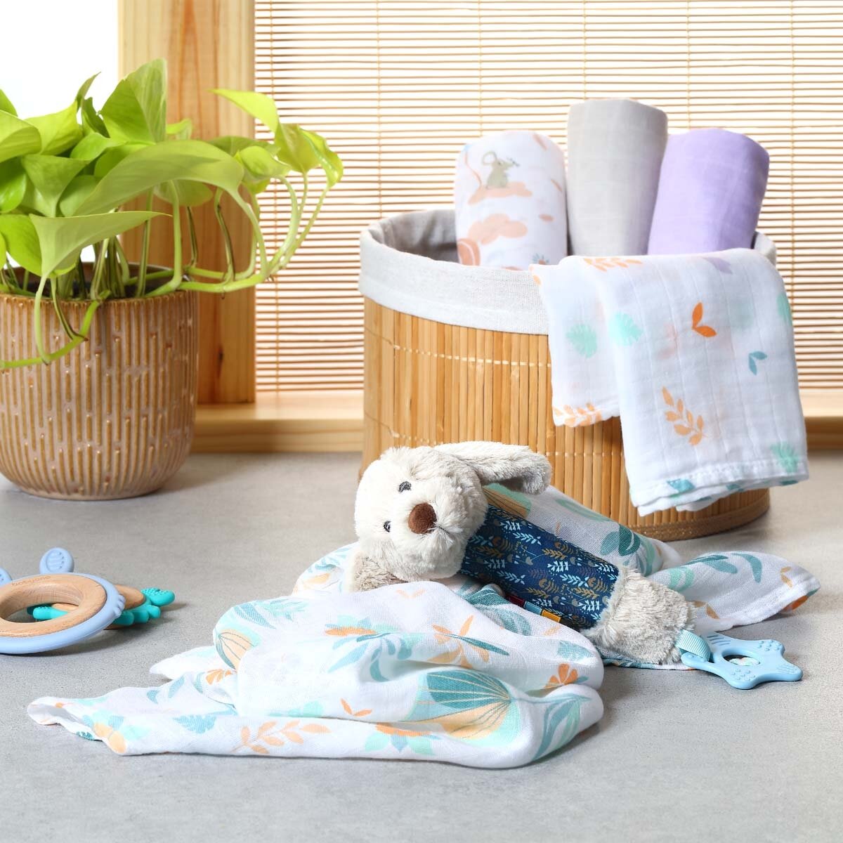 Babyono vystyklai bambukiniai 3 vnt, pilki 397/09