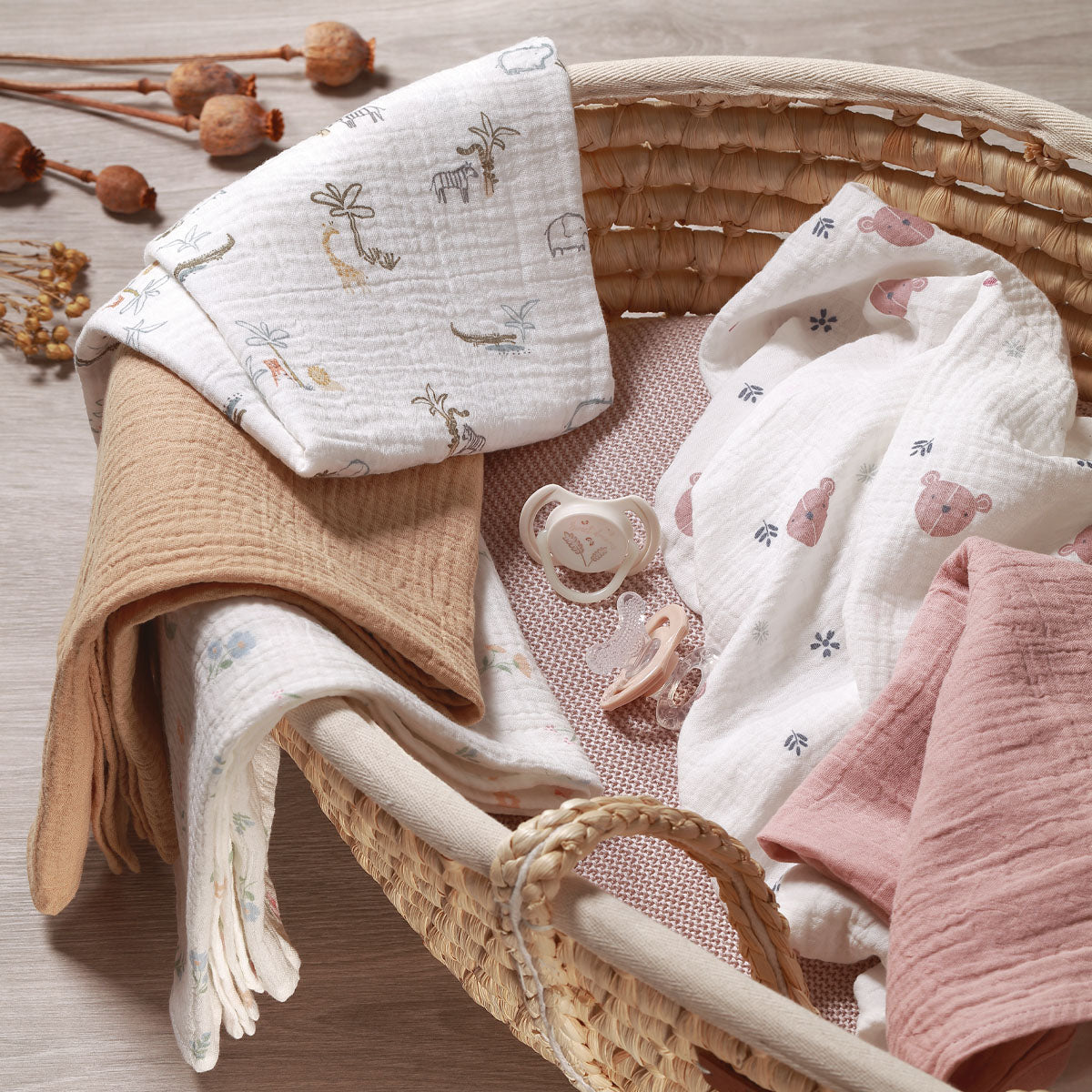 Babyono vystyklai medvilniniai 3 vnt rudas 828/02