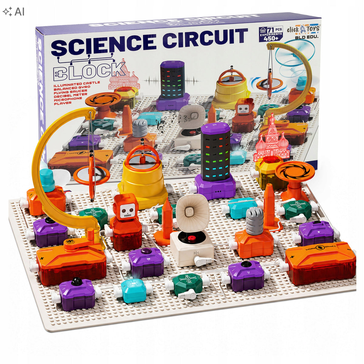 click4TOYS SCIENCE CIRCUIT BLOCK elektronikos konstruktorius, 450+ eksperimentų