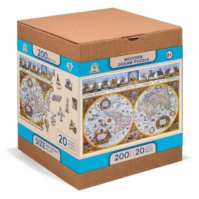 Medinė dėlionė Žemėlapis Nova Terrarum Antique 200