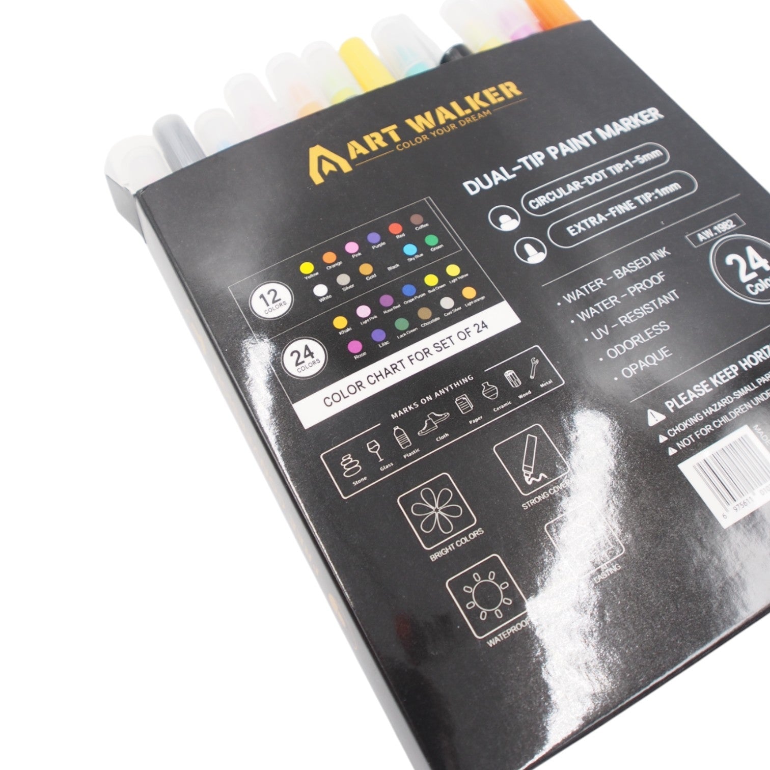 Dvipusiai akriliniai flomasteriai „Art Walker“ – 24 spalvos