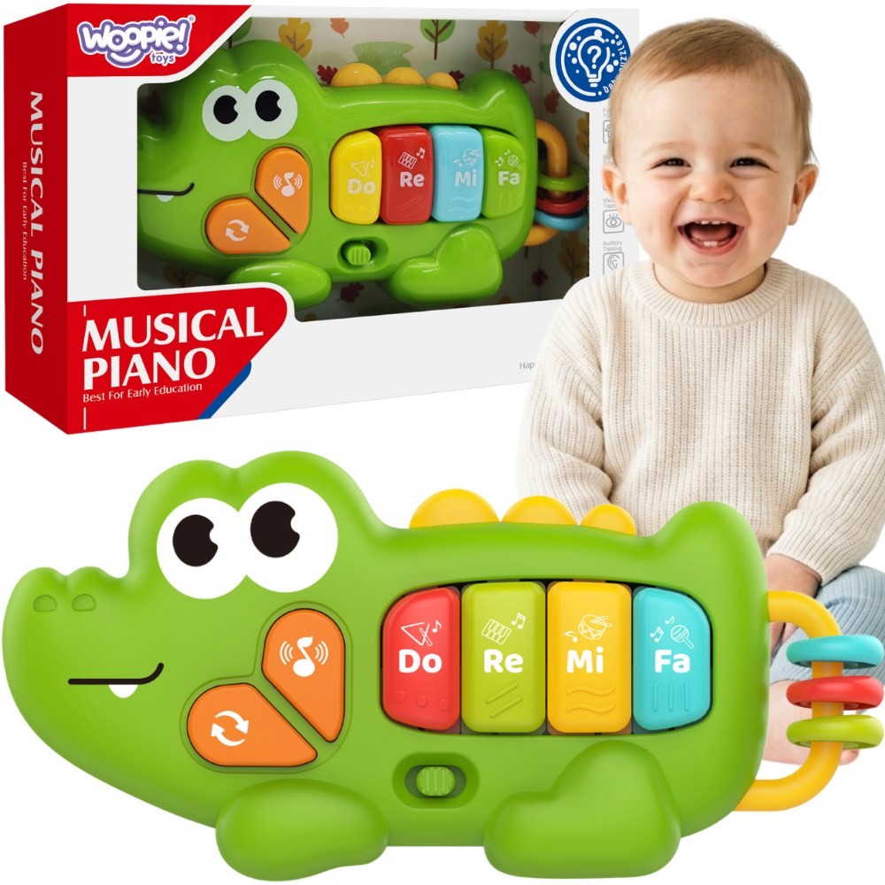 WOOPIE BABY interaktyvus pianinas „Krokodilas“ su garsais ir šviesa, nuo 18 mėn.