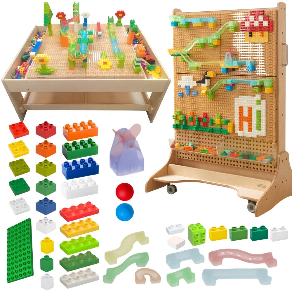 MASTERKIDZ STEM kamuoliukų trasos konstravimo kaladėlių rinkinys, 359 vnt.