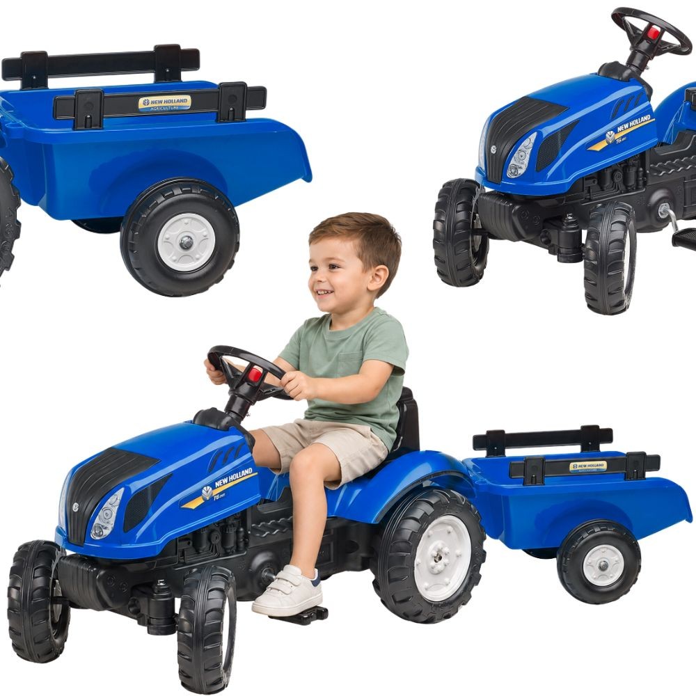 FALK New Holland pedalinis traktorius su priekaba ir atidaromu dangčiu, 2–5 metų