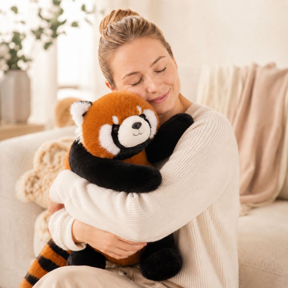 WOOPIE sveriamoji sensorinė pliušinė raudonoji panda, 65 cm, 2,5 kg
