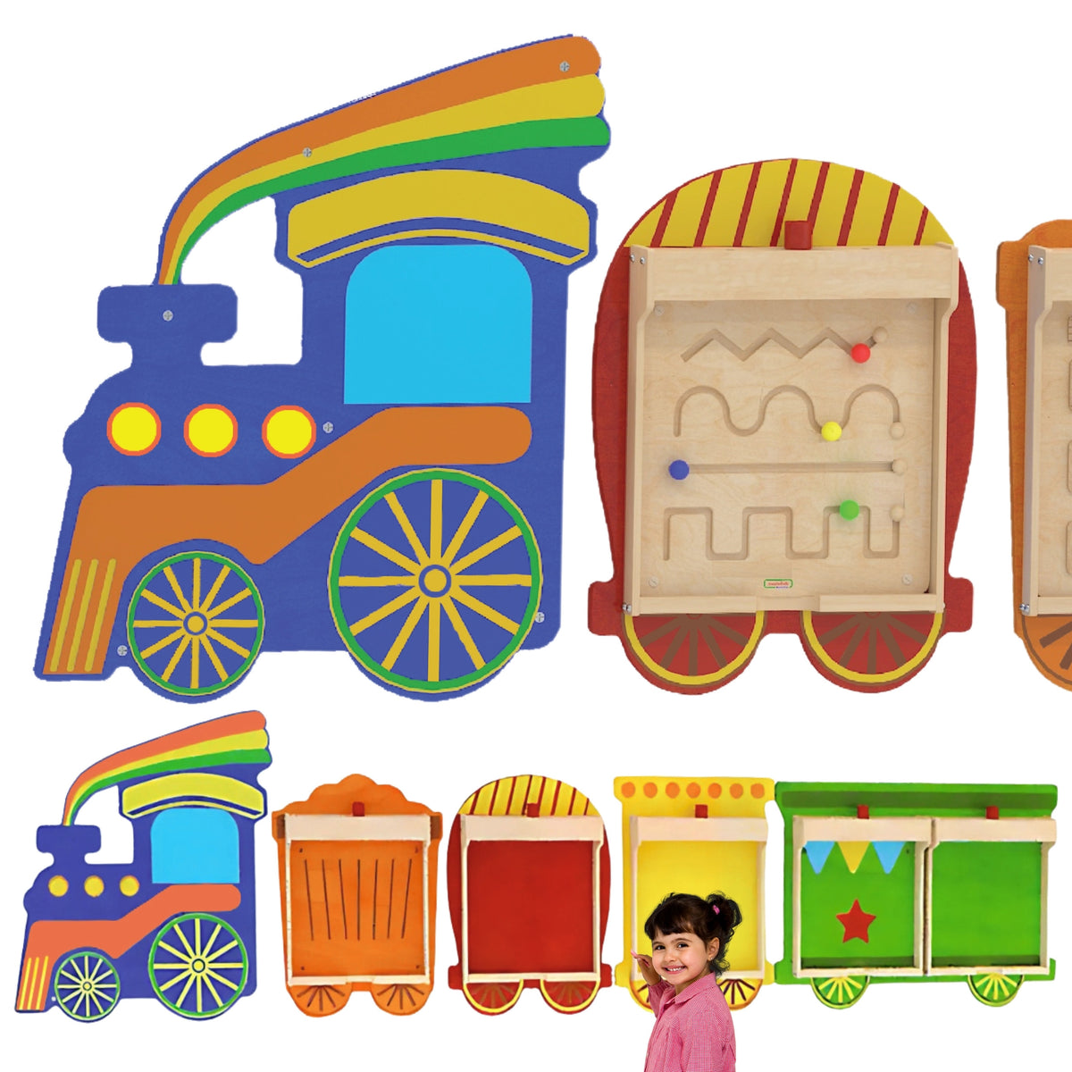 MASTERKIDZ „Flex“ tvirtinimo sistema 5 lentoms – „Traukinys“