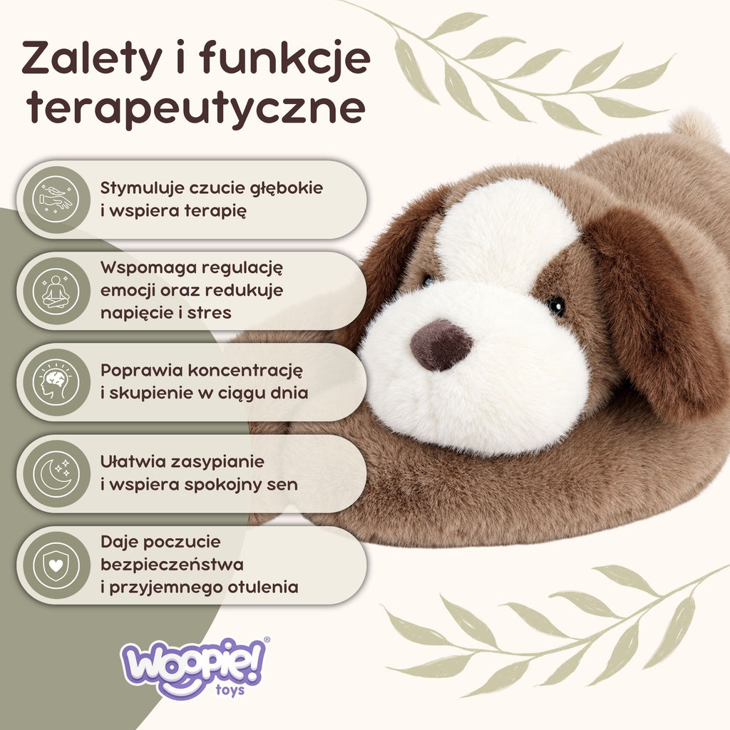 WOOPIE sveriamasis sensorinis pliušinis šuniukas, 65 cm, 1,5 kg