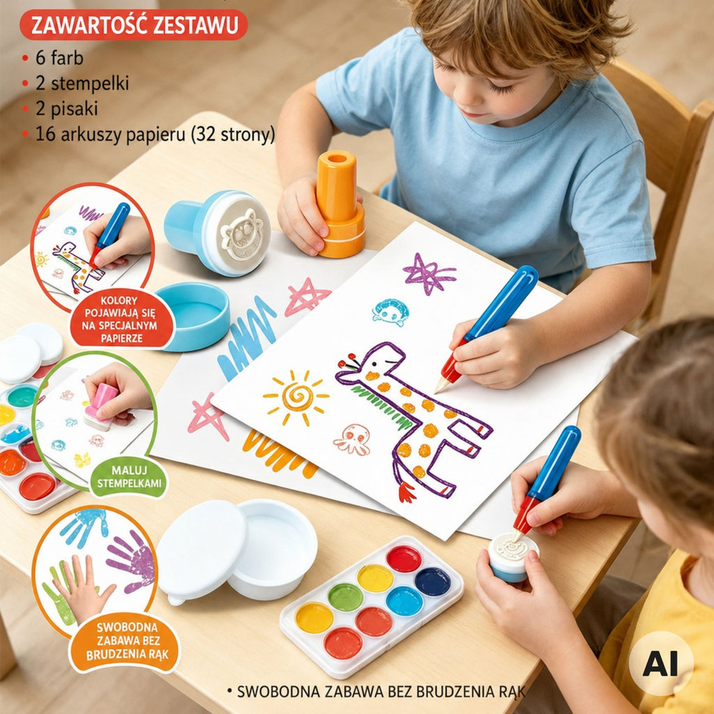 WOOPIE magiškas piešimo ir antspaudavimo rinkinys