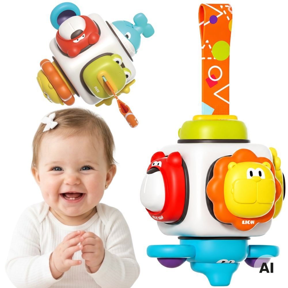 WOOPIE BABY 6 in 1 sensorinis kubas „Gyvūnai“