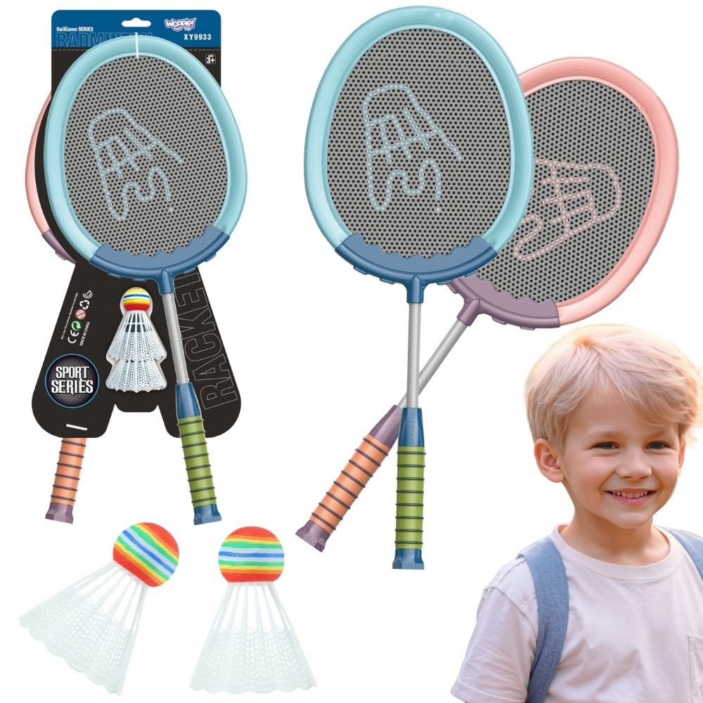 WOOPIE badmintono raketių ir plunksninukų rinkinys, 2 vnt.