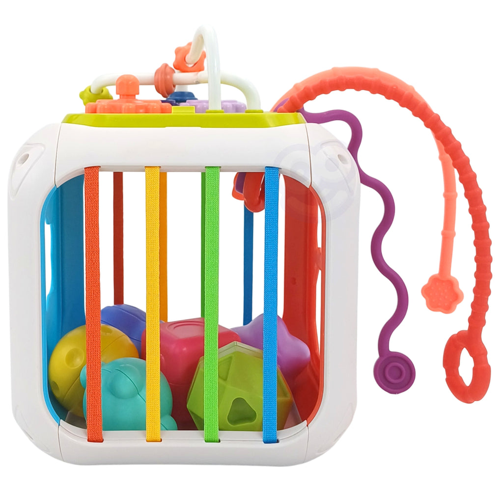 WOOPIE BABY sensorinis lavinamasis veiklų kubas su rūšiuokle