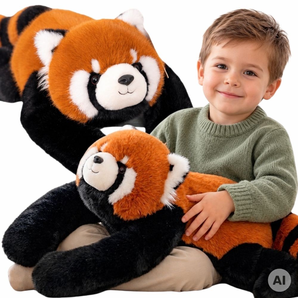 WOOPIE sveriamoji sensorinė pliušinė raudonoji panda, 65 cm, 1,5 kg