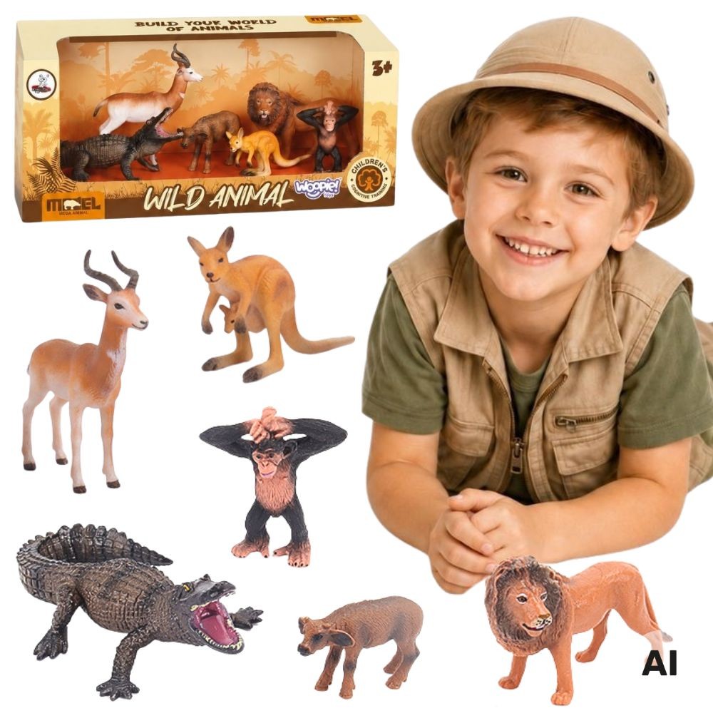 WOOPIE laukinių gyvūnų figūrėlių rinkinys „Safaris“, 6 vnt.
