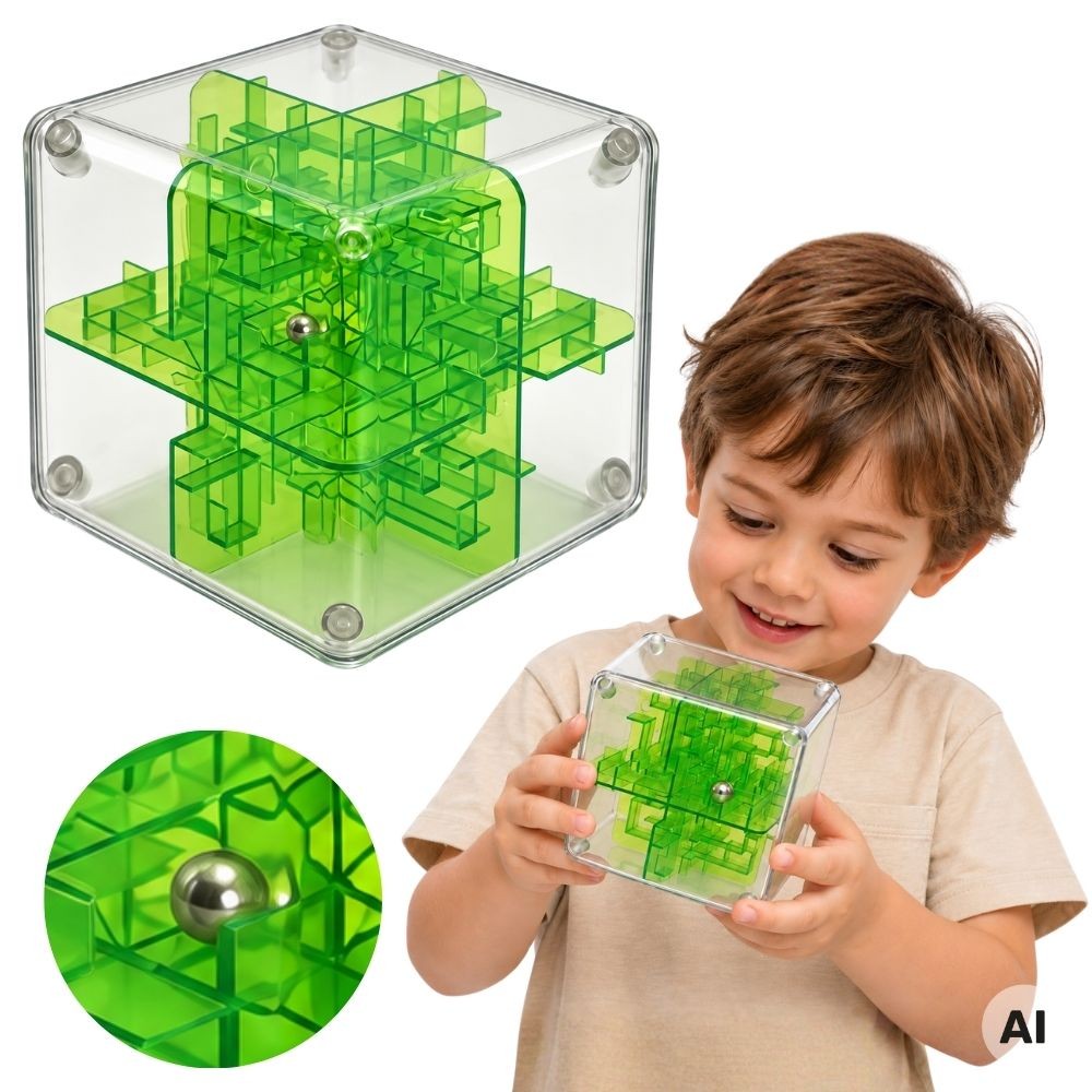WOOPIE 3D labirintas-kubas su kamuoliuku, žalias