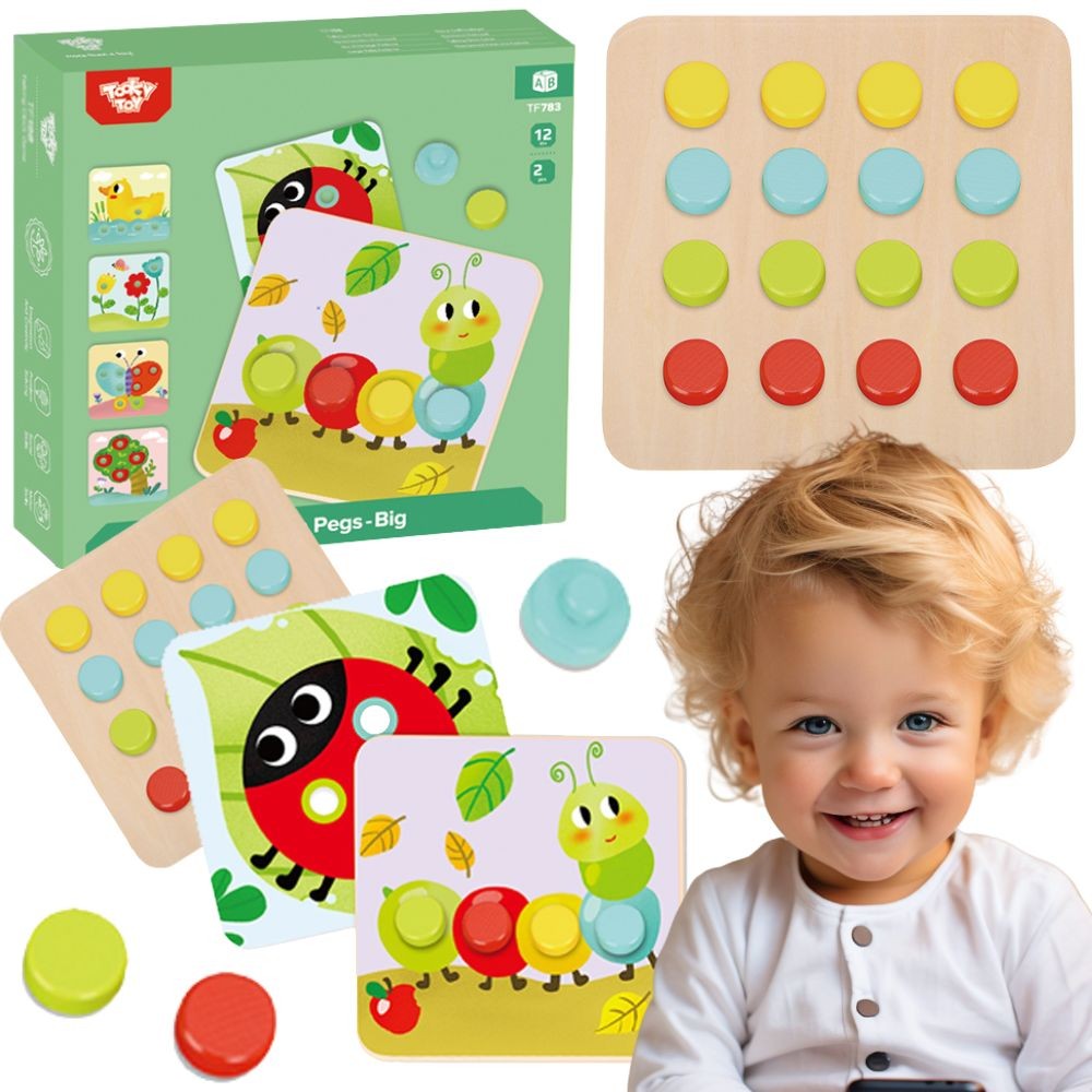 TOOKY TOY dėlionės kaladėlės vaikams – gyvūnai, formų ir spalvų pažinimas + lentelės
