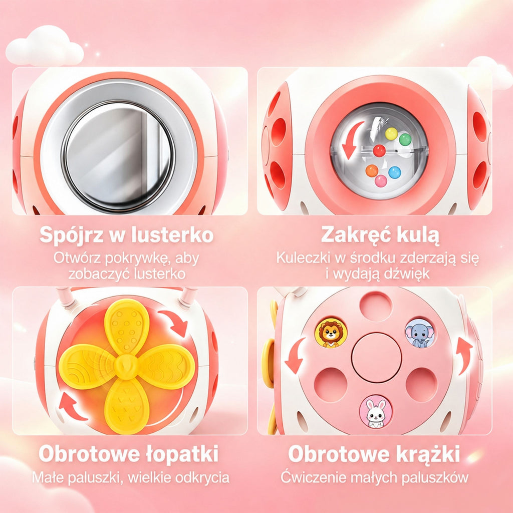 WOOPIE lavinamasis kamuolys su formų rūšiuokle ir pianinu, rožinis
