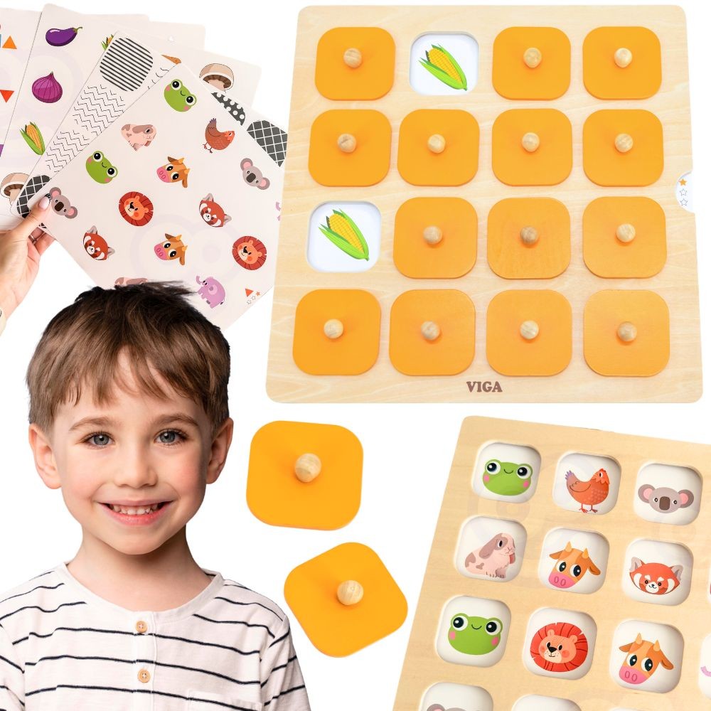 VIGA atminties žaidimas „Atspėk paveikslėlius“, 10 Montessori kortelių