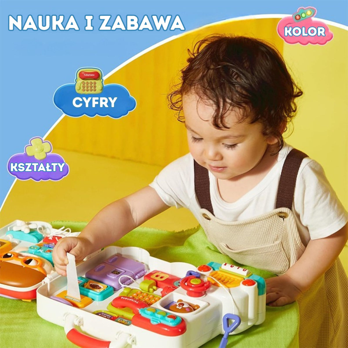 WOOPIE BABY interaktyvi lavinamoji lenta-lagaminėlis „Automobilis“ 3in1