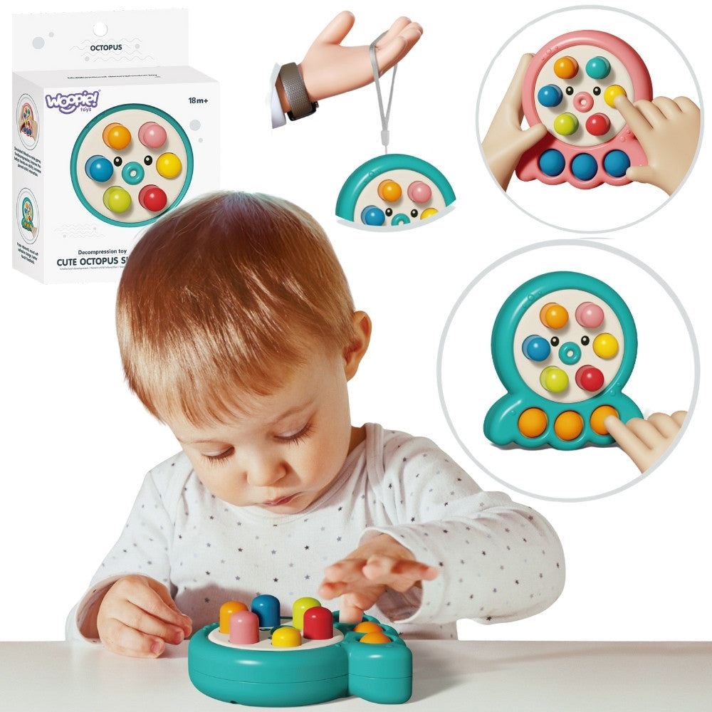 WOOPIE 2 in 1 arkadinis žaidimas „Sumušk kurmį“ – traukiamas aštuonkojis, žalias