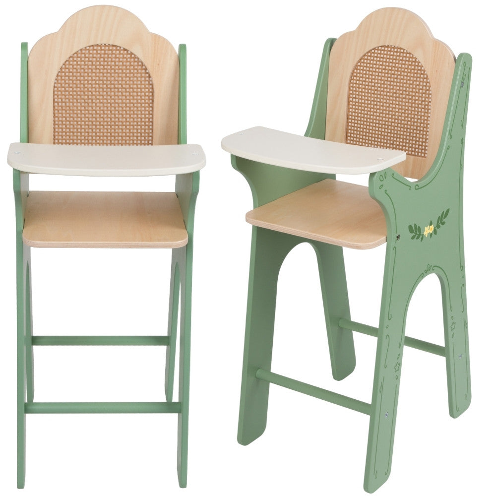 CLASSIC WORLD medinė retro stiliaus maitinimo kėdutė lėlėms