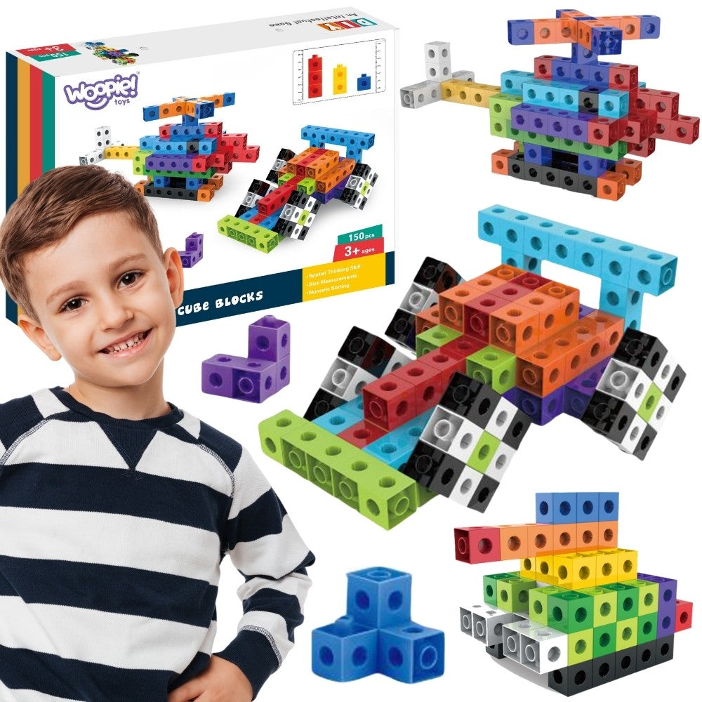 WOOPIE 3D konstravimo kaladėlės-kubeliai, 150 vnt.
